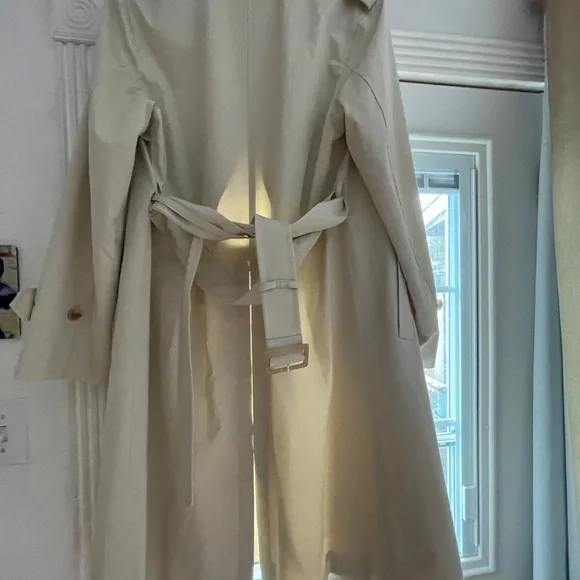 Uniqlo Cream Double-Breasted Trench Coat - Picture 3 of 11